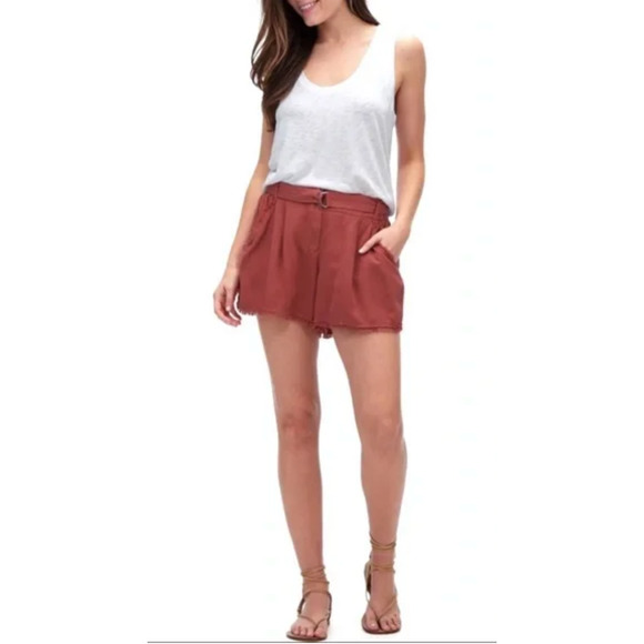 Splendid Cross Hatch Paperbag Shorts Womens XS Extra Small Black Fray Hem Pocket - Picture 11 of 12